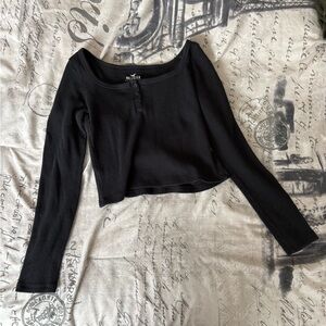 Hollister Black Ribbed Long Sleeve